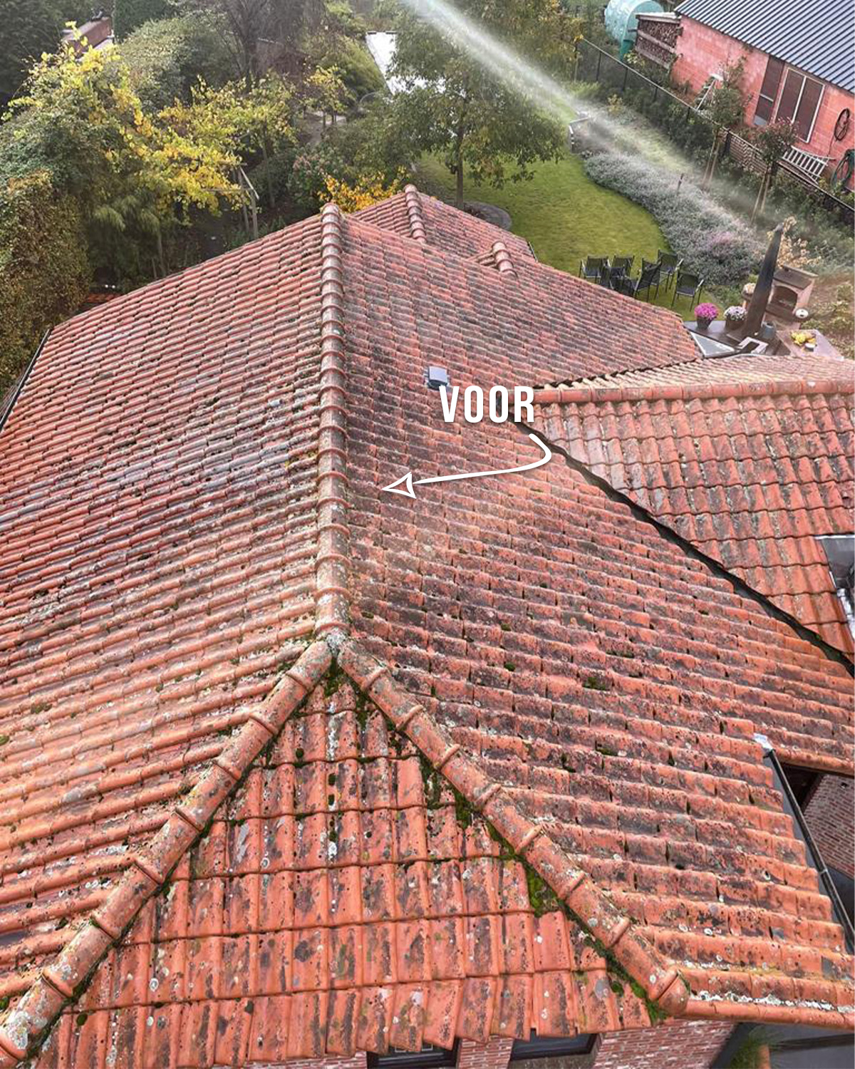 Dak Ontmossen Voor en Na